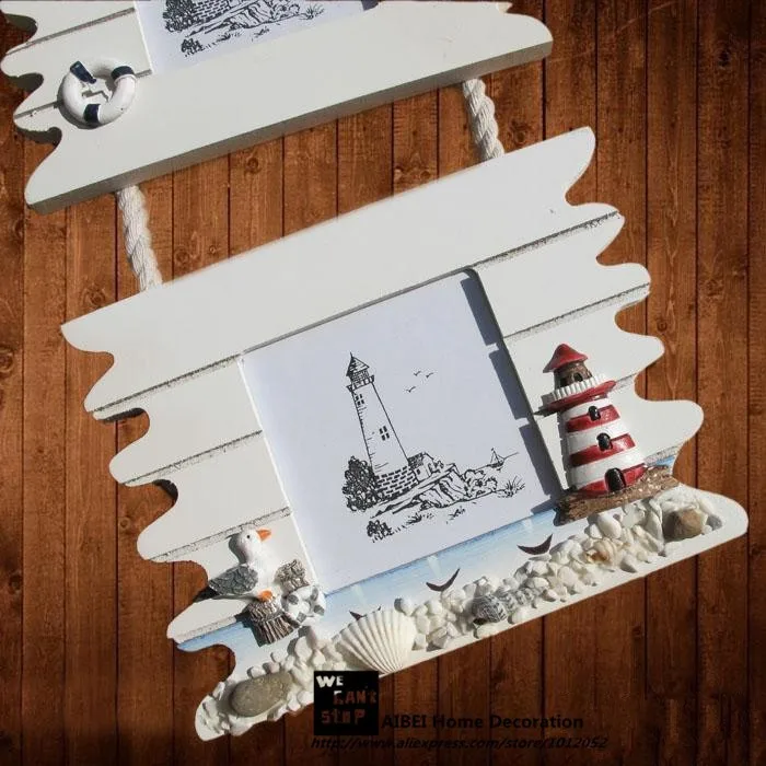 AIBEI-Средиземноморский стиль деревянная фоторамка 3 коробки Висячие Ручной работы Детские рамки на фотографии