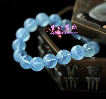 

Natural aquamarine bracelet aquamarine 108 beads bracelet natural crystal bracelet