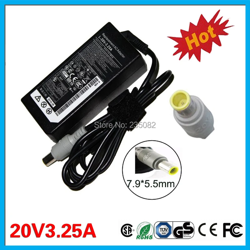 Genuine Lenovo T530 65W 20V 3.25A AC Power Adapter Charger 92P1156 42T5282