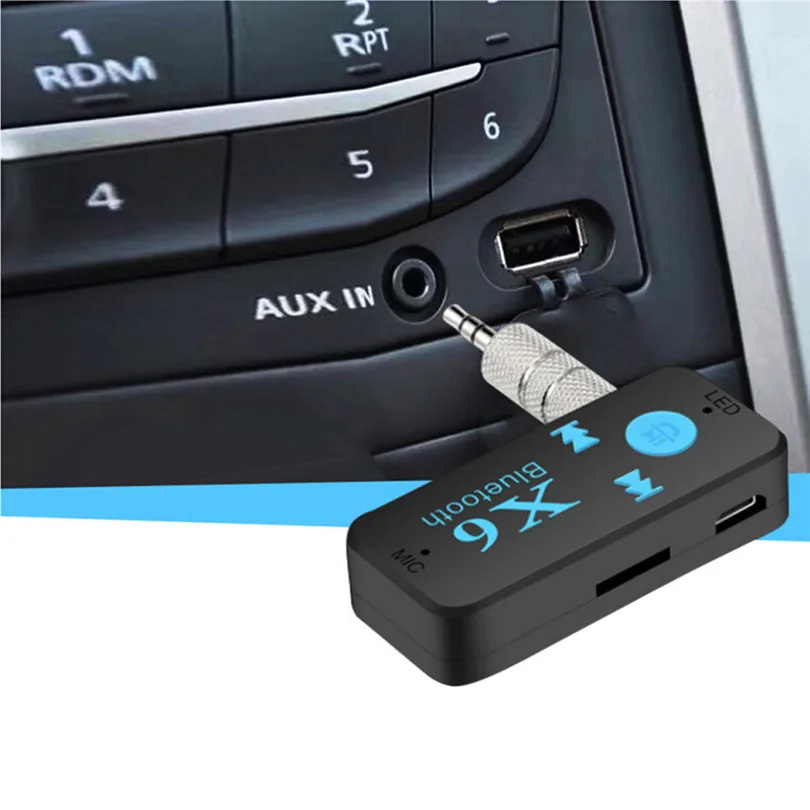Wireless Bluetooth X6 Mini 4.1 Aux Audio Receiver Adapter 3.5mm Car Mp3 Music Receiver Support TF Card USB Cable Charging 30NT08 (8)
