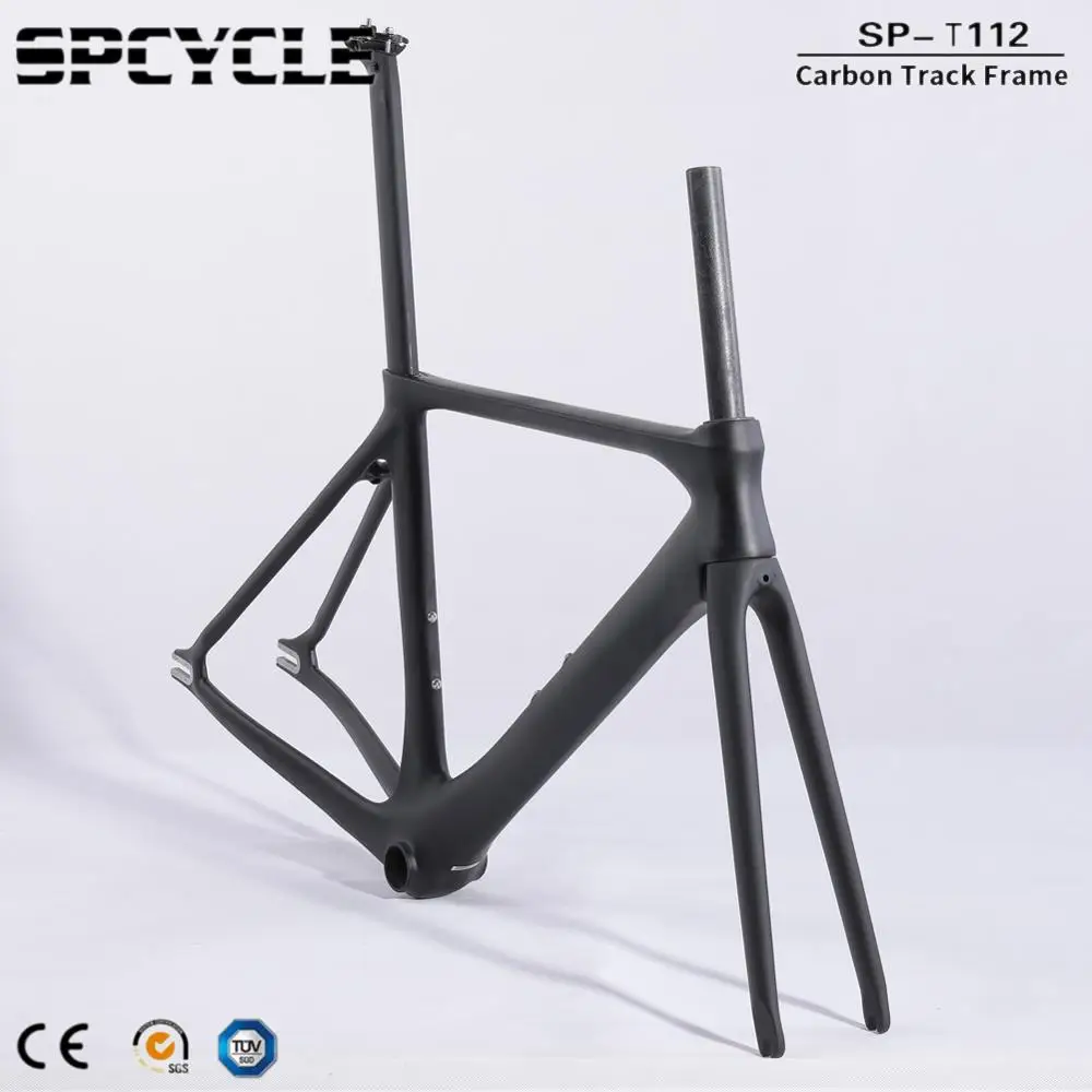 Flash Deal Spcycle Full Carbon Track Bike Frame 2019 New Fixed Gear Bicycle Carbon Frameset T1000 Carbon Road Bicycle Frames BB86 1