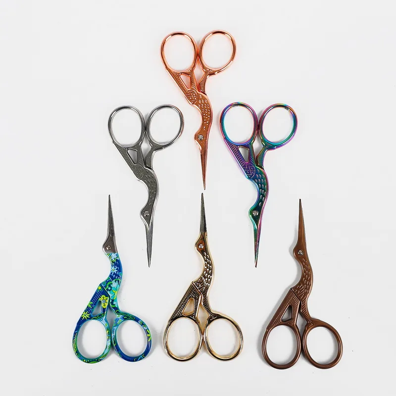 1PCS Durable Stainless Steel Retro Scissors Makeup Embroidery Nail Scissors Toe Horny Scissors Beauty Makeup Sewing Tools 2