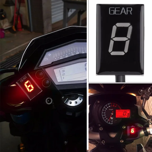 Motorcycle 1-6 Speed Gear Display Indicator ECU Plug for Suzuki Intruder 800 V-Strom GSXR 600 SV650 750 SV 650 Red LED