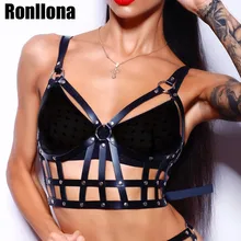 Кожа жгут бондаж груди бондаж с изображениями "пастель Готический организм бандаж ремни панк Рейв Для женщин, сексуальное женское белье, регулируемый жгут Топ