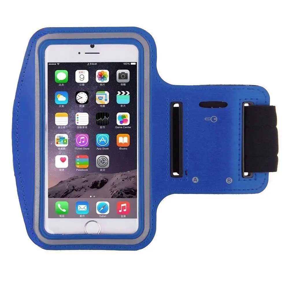 Mzxtby Универсальный 5,5 дюймов Водонепроницаемый Спортивная нарукавная повязка для занятий спортом для iPhone спортивные нарукавный спортивный чехол для сотового телефона сумка, держатель - Цвет: 5.5 inch dark blue