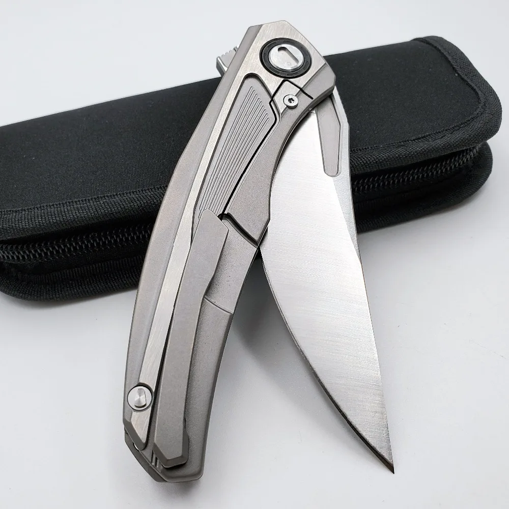 Складной нож JSSQ Bear S35VN Blade TC4 титановая ручка тактический карманный для кемпинга