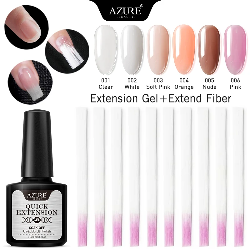 Azure beauty 7 шт./лот Расширенный УФ-гель для ногтей набор 6 цветов наращивания