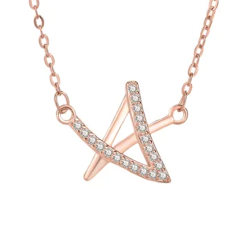 

UFOORO Simple Fashion 925 Silver Clavicle Neck Chain Star Necklace Female Small Fresh Sen five-pointed Star Micro-set Chain