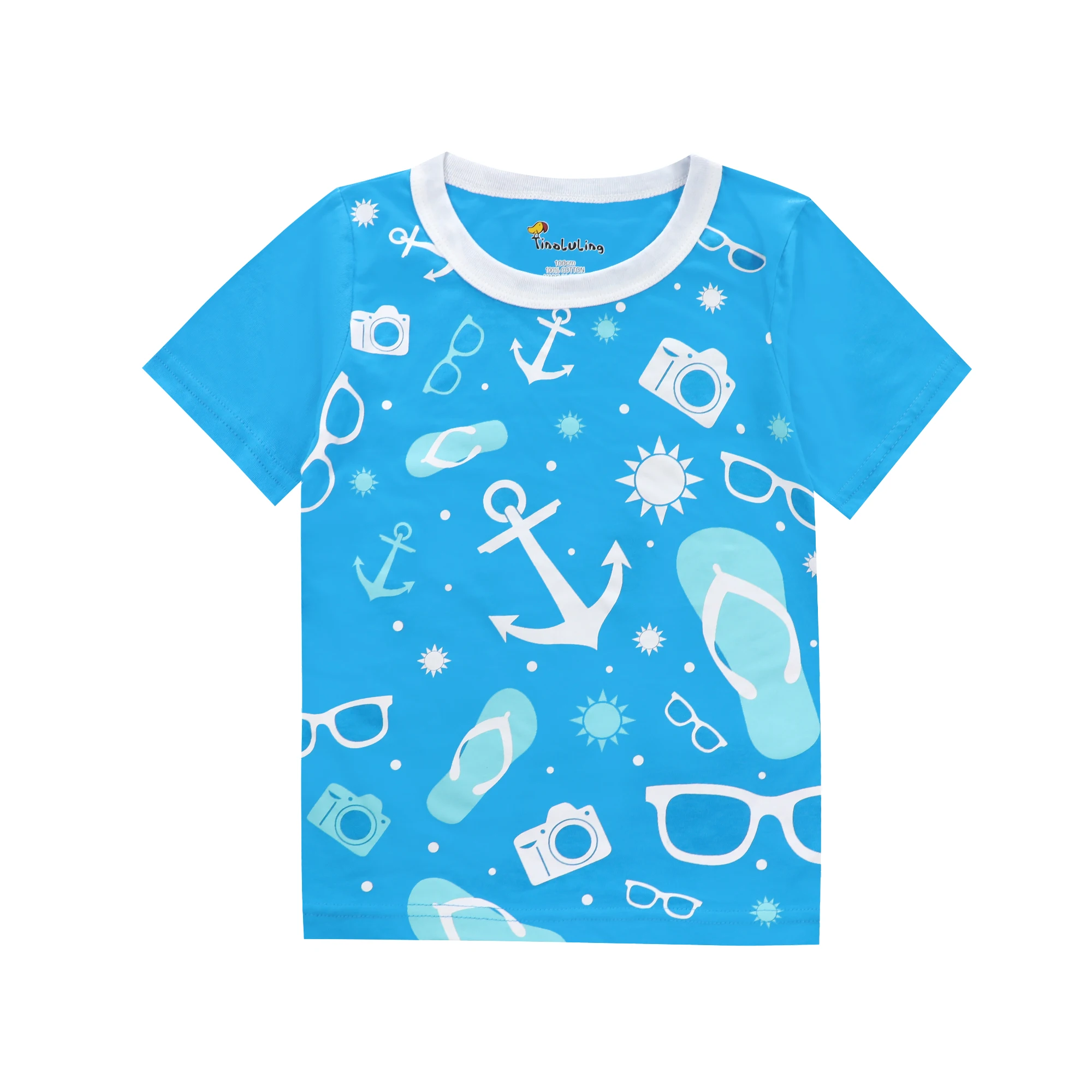 Детская футболка для отдыха детские вечерние футболки Round футболка с круглым вырезом Детская Хлопковая футболка Летняя детская футболка детская одежда