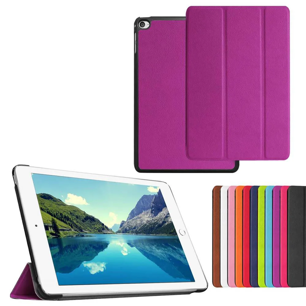 Чехол для Samsung Galaxy Tab A 10,1 SM-T580 T585 ультра тонкая подставка PU кожаный чехол со стеклянным протектором экрана+ ручка - Цвет: Purple