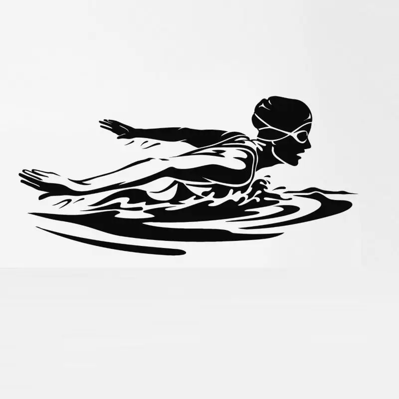 DCTAL swim decal triatlon etiqueta Run Riding nadador Decal natacion vinilo chm decoracion Mural bano etiqueta swim Sticker 4512