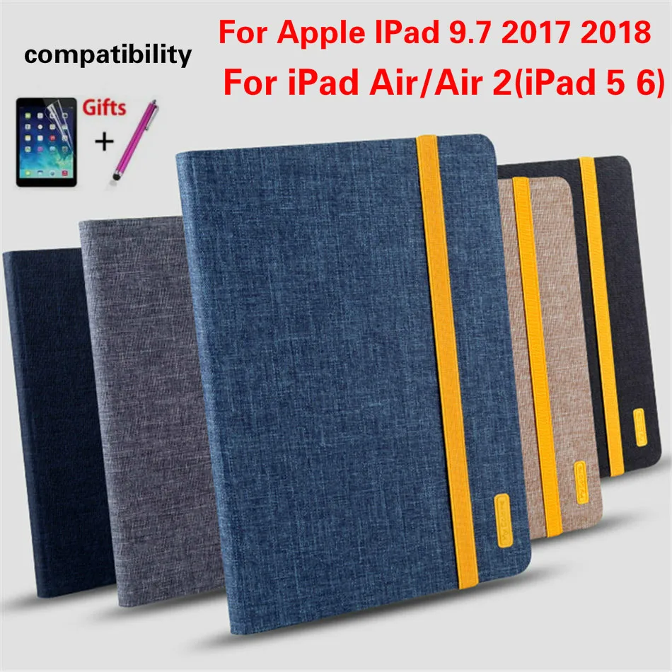 Чехол подставка из силикона и искусственной кожи для Apple IPad 9 7 2017 2018 5 6 го