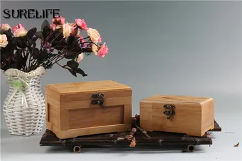 

Vintage Jewelry Storage Box Bamboo Organizer Case Storage Boxes Jewelry Box Household Storage Gift Box Home Decoration