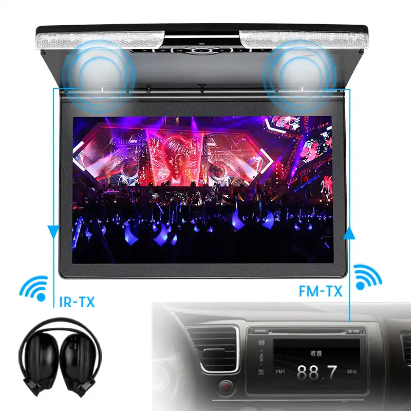 17 3 Inch Car Ceiling Monitor 1920x1080 Mp5 Flip Down Roof Mount