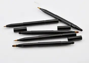 

New Pro Double-headed Makeup Retractable Lip Eye Liner Eyeshadow Foundation Brush Make Up Cosmetics Gold Adjustable Tool