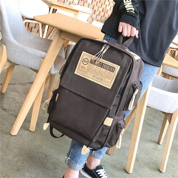 Брендовый модный рюкзак, женская сумка через плечо, школьные сумки для подростков, девочек и мальчиков, повседневный однотонный рюкзак, школьный рюкзак Mochila - Цвет: coffee