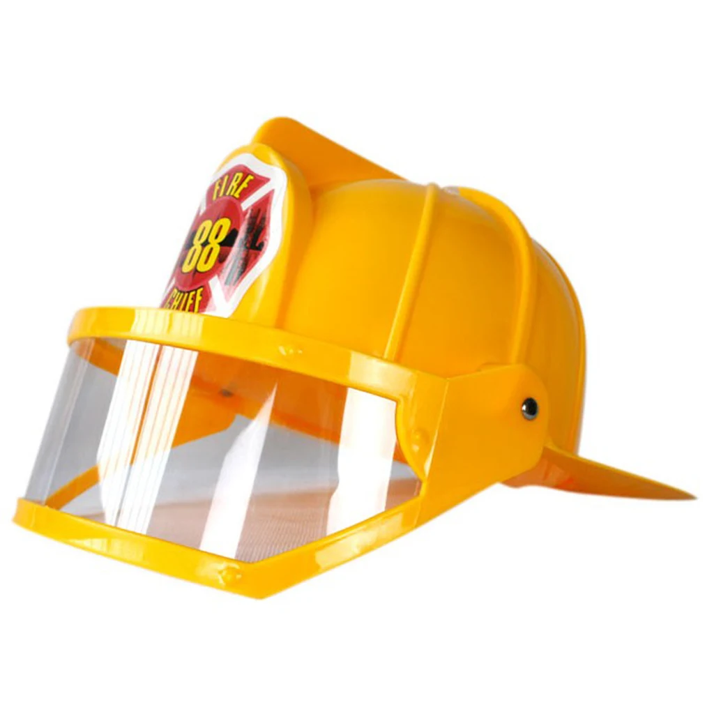Crianças bombeiro capacete bombeiro chapéus fantasia vestido acessórios crianças festa de halloween role play brinquedos amarelo|Outros brinquedos de profissão| | -