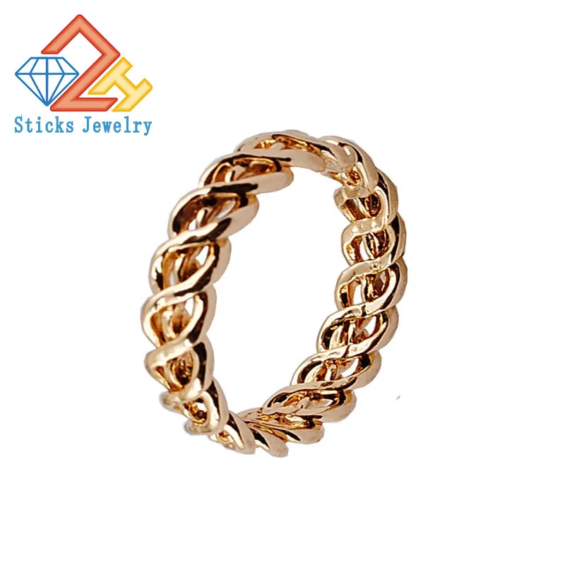 

High-end fashion, fine weave pattern ring, KC gold plating free shipping