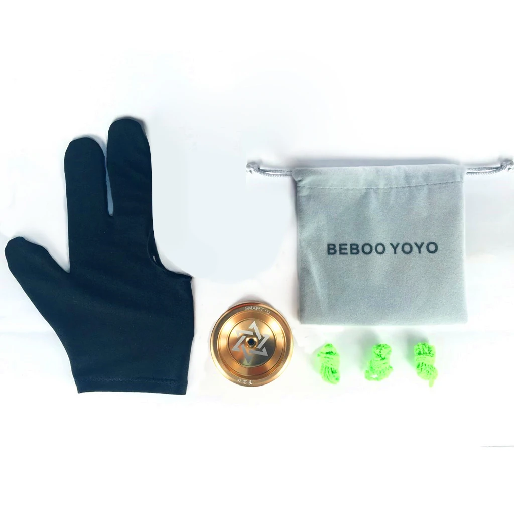 Cool Aluminum Professional YoYo Ball Bearing String Trick Alloy Gold Chinese Yo Yo Set