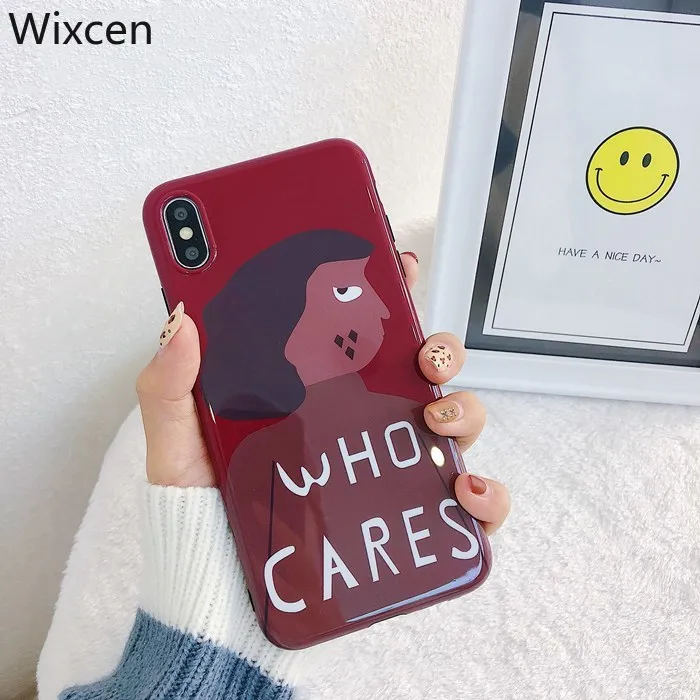 Wixcen корейский рисунок иллюстрации IMD чехол для IPhone Xs Xr Xsmax X 7 6 8 Plus английская буква