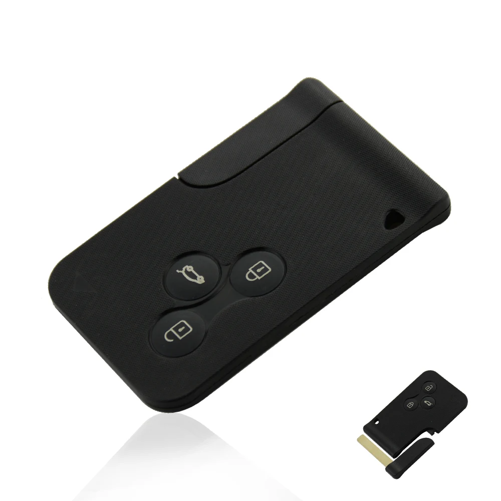 Смарт карта OkeyTech с 3 кнопками для Renault Clio Logan Megane 2 Koleos Scenic Card чехол черный