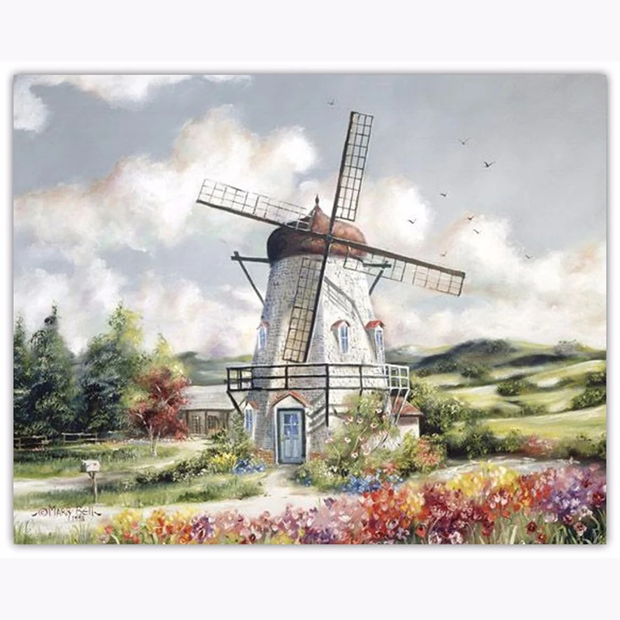 

Diamond Embroidery Full Kit Wild windmill Diamond Painting Cross Stitch Picture of Rhinestones 5D DIY Diamond Mosaic gift ZC436
