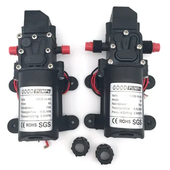 DC12V 70W Electric Diaphragm Water Pump 6L/Min 130PSI High Pressure Self Priming Pump for Water Diaphragm Pump 0 7mpa high pressure 35l min ink oil glue chemical air operated double diaphragm pump bml 15
