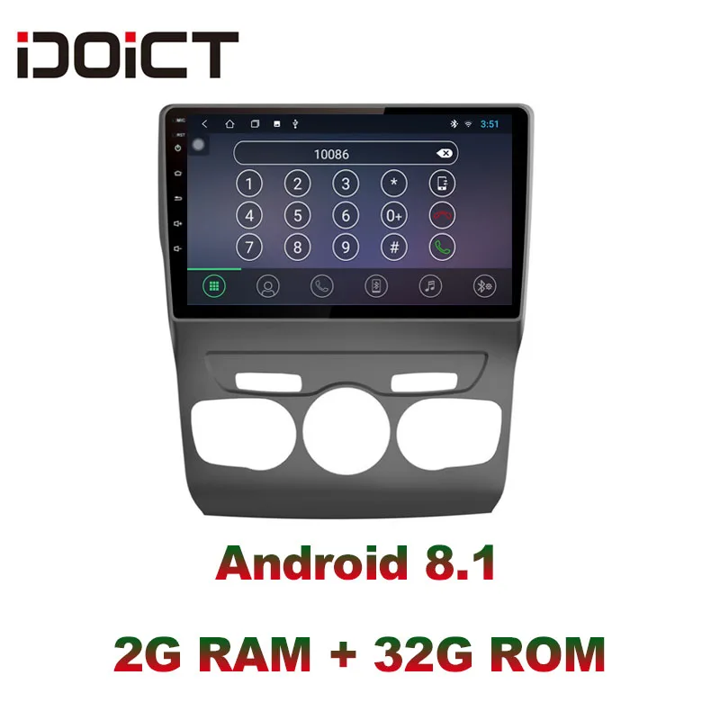 Cheap IDOICT Android 8.1 IPS Screen 2G+32G Car DVD Player GPS Navigation Multimedia For Citroen C4 Radio 2013-2016  car stereo 1
