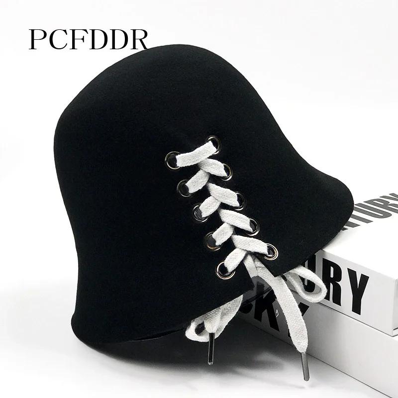 PCFDDR/Рыбацкая шапка с ремешком в форме колокольчика, модная шапка из чистой шерсти на осень и зиму