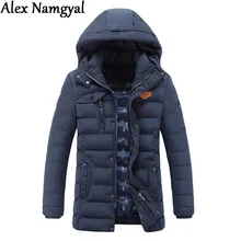Новая зимняя мужская куртка Мужские Брендовые повседневные теплые пальто с капюшоном человек Куртки высокое качество ткани мужские хлопчатобумажное пальто BDK139
