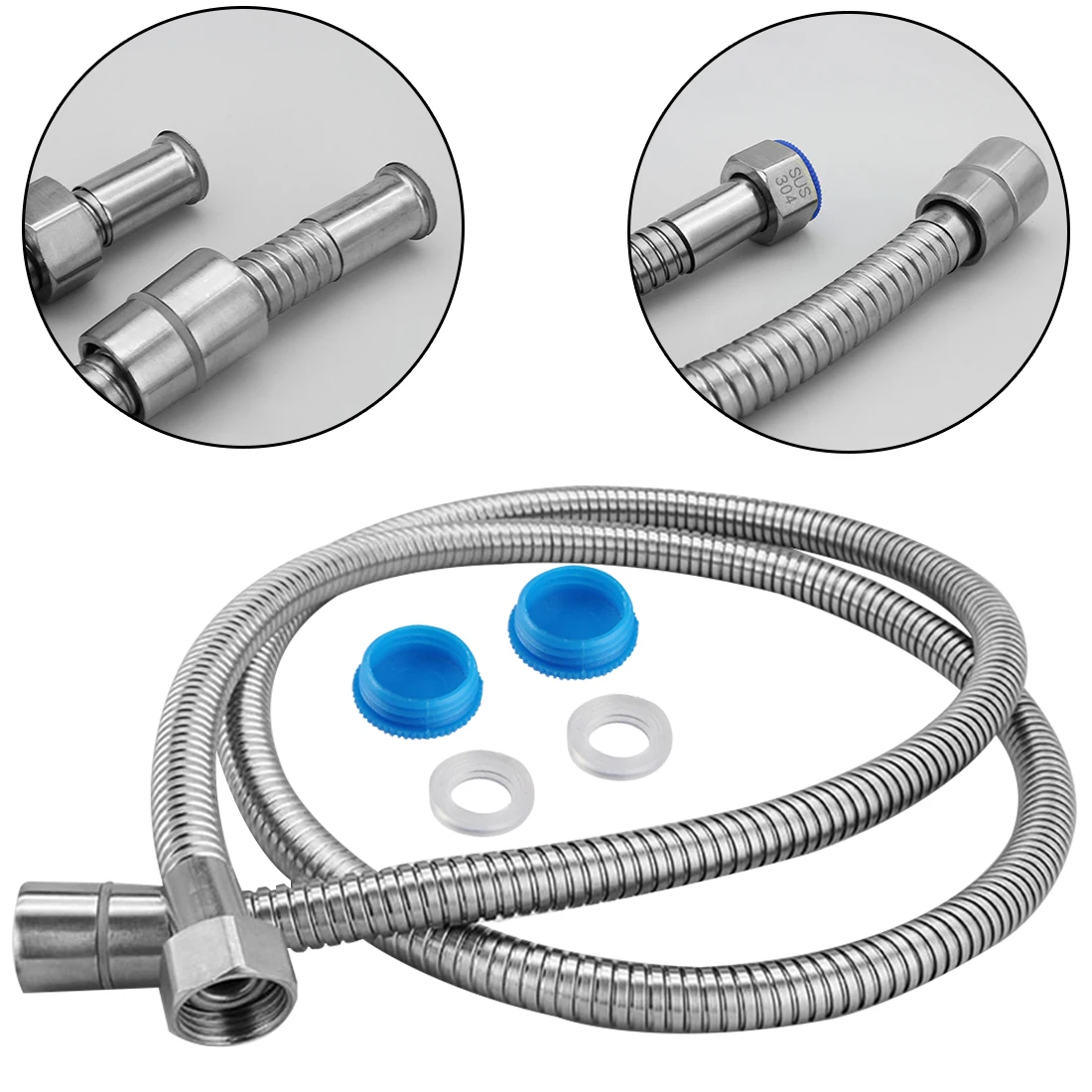 304 Stainless Steel 1.5m Flexible Shower Hose for Water Plumbing Toilet