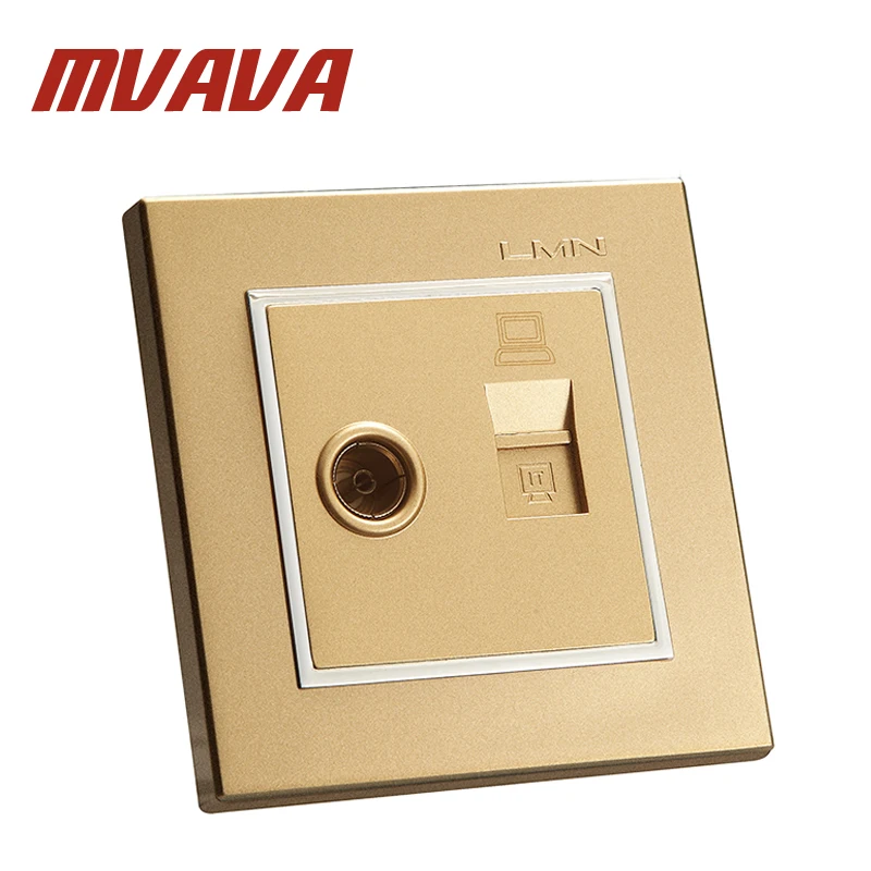 MVAVA PC компьютер и ТВ стена под телевизор розетка электрические RJ45 блестящее