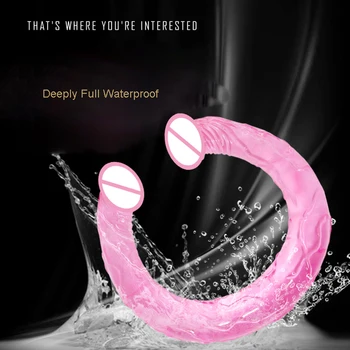 Double Dildo for Couples Vaginal Anal Play Realistic Double Ended Dildo Dual Heads Dong Veined Shaft for Beginners Advanced Uses 3