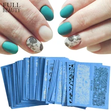 40 шт., наклейки для ногтей, белый, черный цвет, Набор наклеек для ногтей, сексуальный кружевной цветок для самостоятельной сборки, слайдер, инструмент для укладки, набор для украшения ногтей, STZV001-048