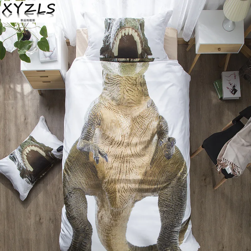 XYZLS Tyrannosaurus Rex Детский Комплект постельного белья из хлопка с рисунком динозавра