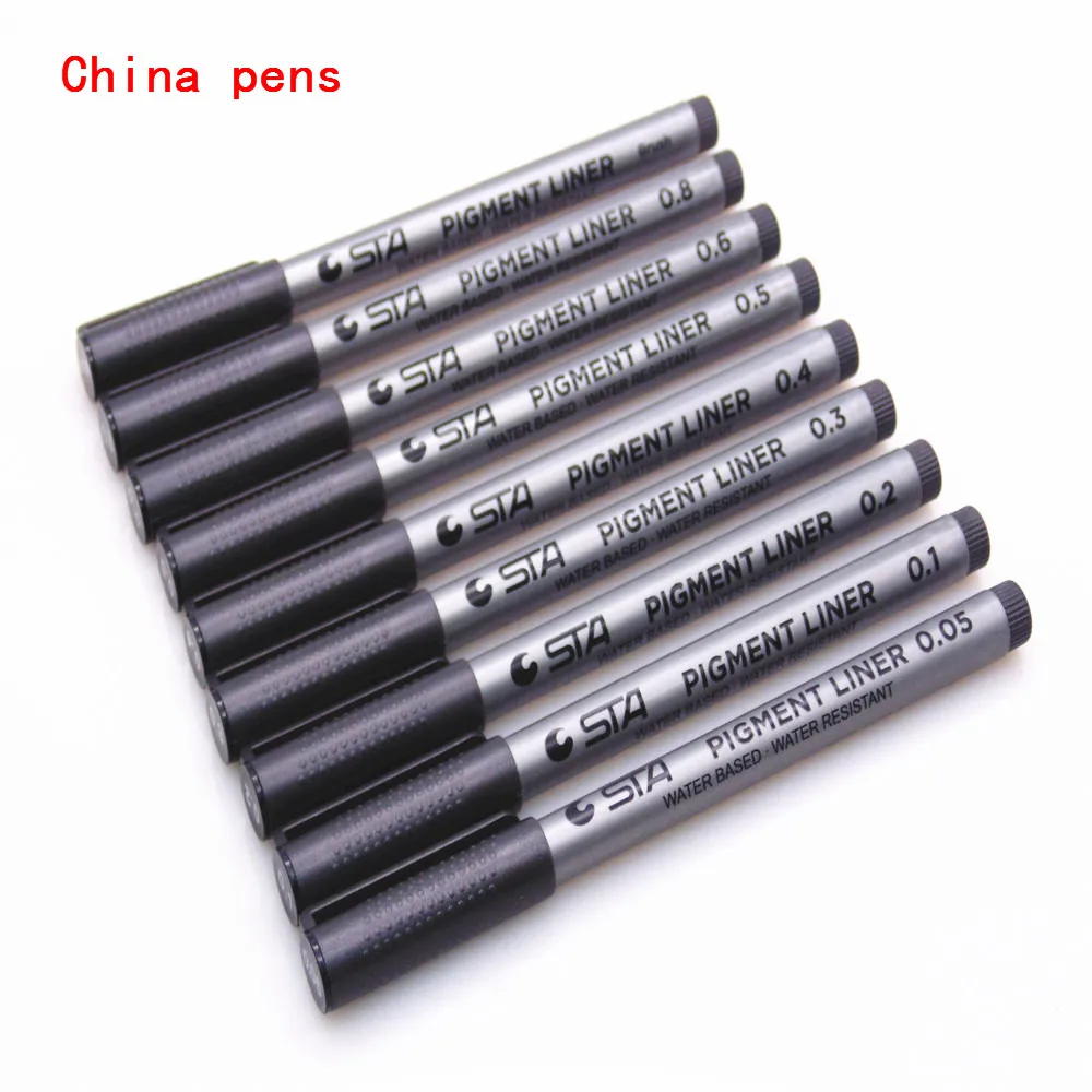 Waterproof STA Art Sketch Comics Art Marker Pen Pigment Liner Water Based For Drawing Handwriting School office stationery art marker pens,manga markers,manga marker pen,art markers,sketching markers
