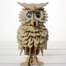 3D деревянная модель «сделай сам» головоломка игрушка подарок на день рождения для малышей ручная работа сборная деревянная игра Сова Птица Деревянные Ремесла строительный комплект подарок 1 комплект