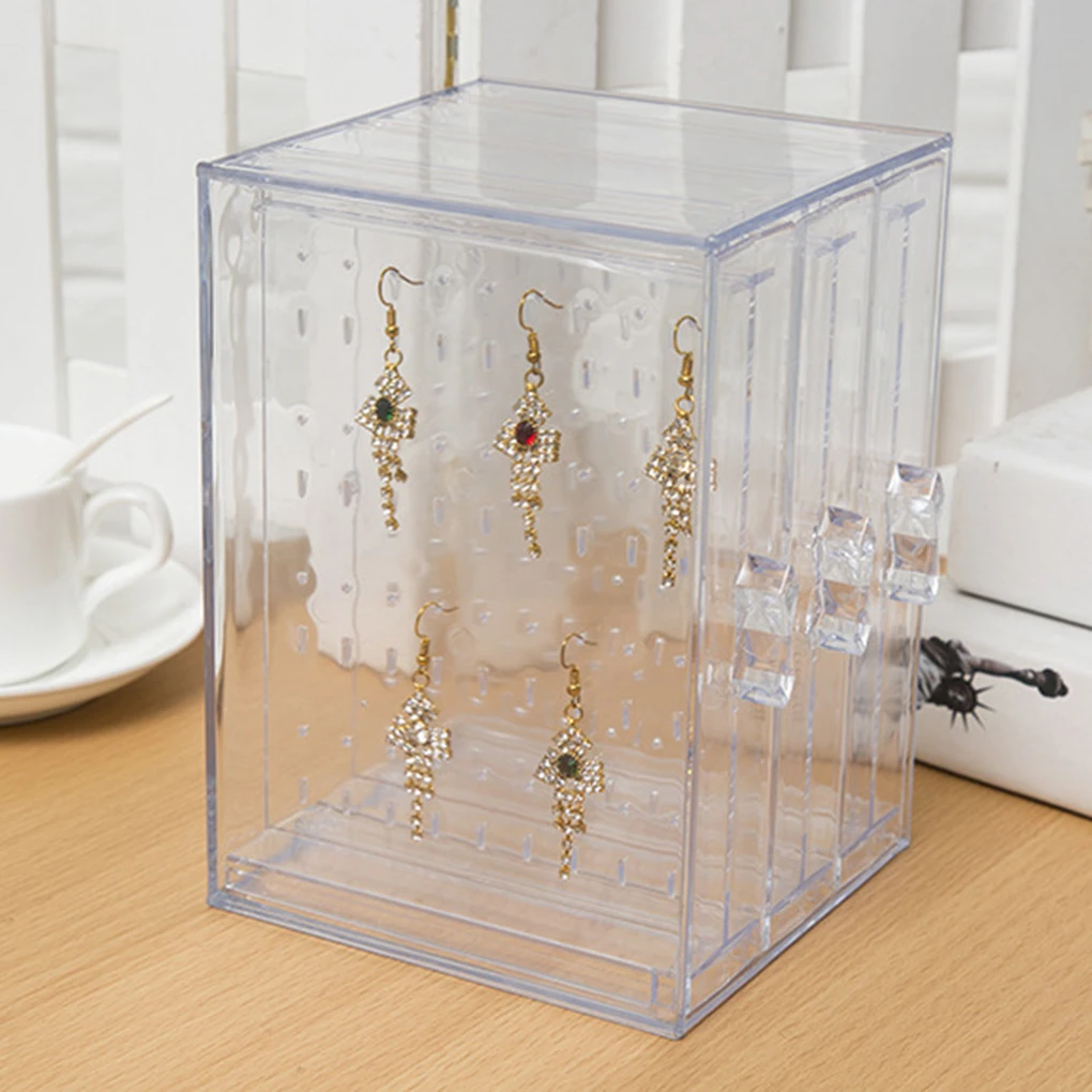 واضح PS المواد مجوهرات الغبار واقية صندوق تخزين 3 الأدراج حاملات القرط كبيرة قدرة الأذن ترصيع المنظم عرض الرف واضح PS المواد مجوهرات الغبار واقية صندوق تخزين 3 الأدراج حاملات القرط كبيرة قدرة الأذن ترصيع المنظم عرض الرف