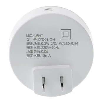 

220V US/EU/AU/UK Plug Night Light Sensor Light Control Wall Socket Soft Illumiantion Lamp For Bedroom Bedside Hallway