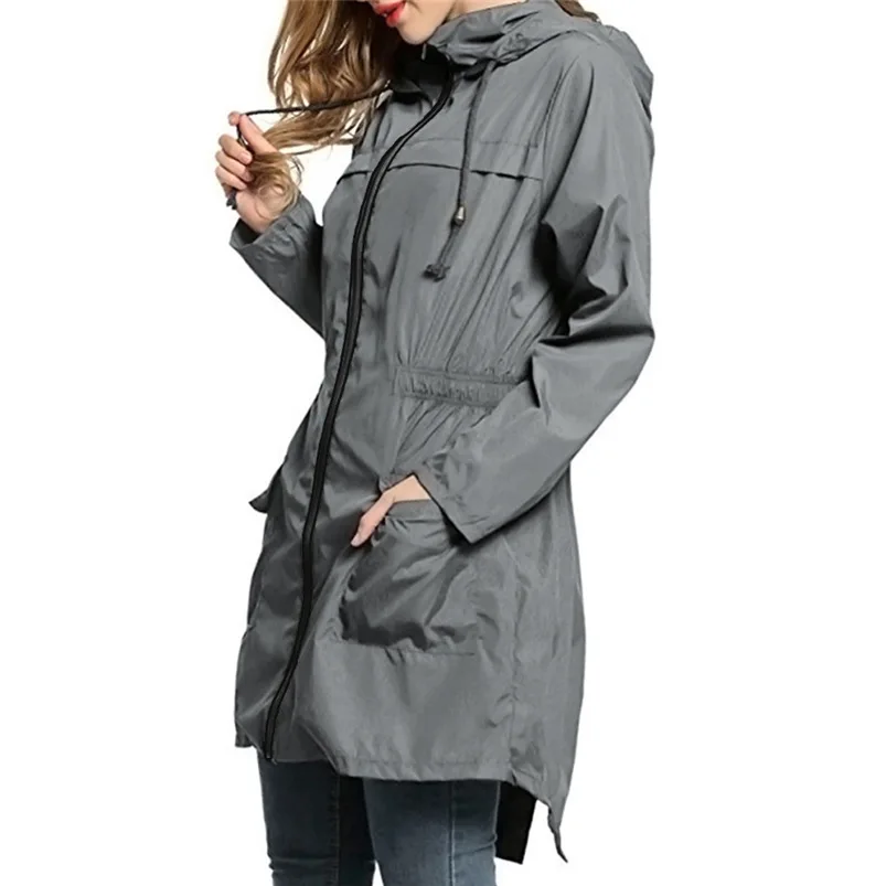 Women Lightweight Travel Waterproof Raincoat Hoodie Windproof Hiking Coat Jacket impermeable regenjas Dropshipping #FG08 (5)