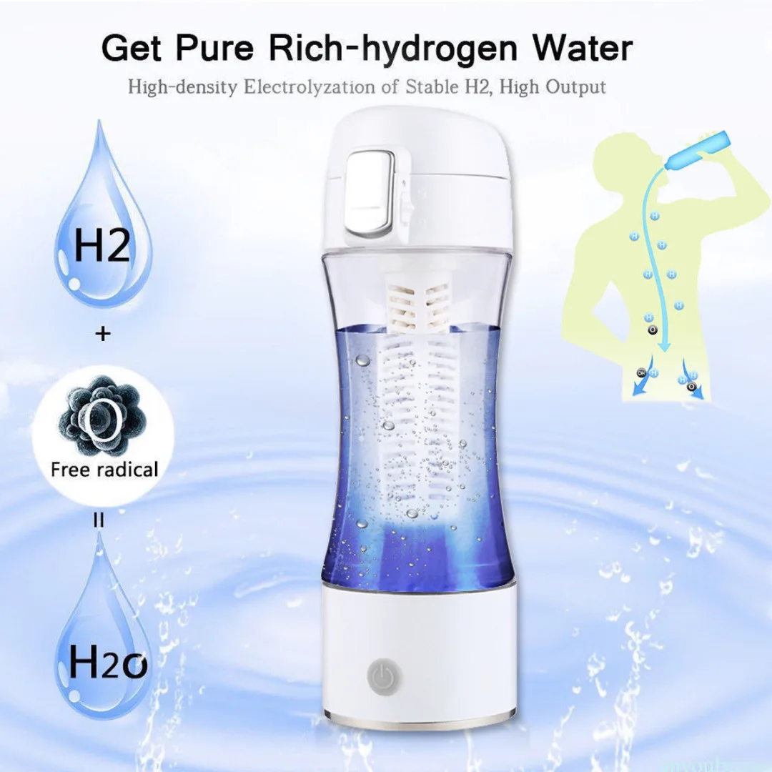1Pc/set 1500ppb Rechargeable Bottle Hydrogen Rich Water Maker Ionizer Cup Generator