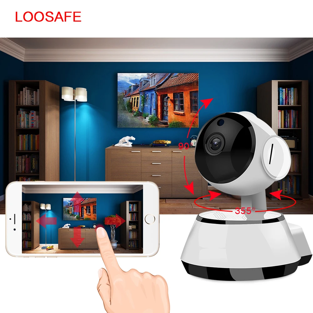 LOOSAFE, Wifi, IP камера для безопасности, детский монитор, Wifi, беспроводная, с фильтром IR-Cut, ночное видение, домашняя камера видеонаблюдения, CCTV камера, сеть, PTZ IP камера