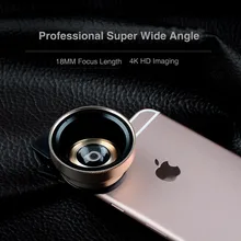 4 K HD Объективы для мобильных телефонов 2 в 1 Professional 49 мм супер широкий+ 0.45X Макро Камера Len объектив для iPhone 6 6S 7 8