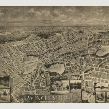 Old Map of Winchester Massachusetts 1898 Middlesex County Poster Print (18 x 24)