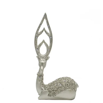 

1 Pc 32cm(12.6")Resin Deer Figurine Fawn Statue Sculpture Animal Deer Ornaments Wedding Gift Home Living Room Decor