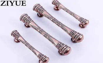 

2PCS/Lot Free Shipping European Style Retro Red Copper Zinc Alloy Drawer Cabinet Handle Chinese Classical Wardrobe