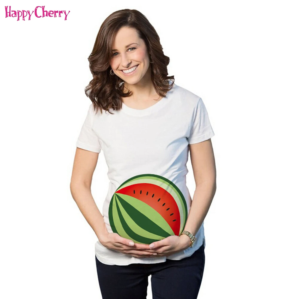 Happy Cherry Maternity T-Shirts Funny Pregnancy Shirts Cute Shirt Cotton Maternity Tee Blouse Clothes Cheap Novelty Geek T Shirt