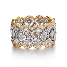 Size5-11 Impresionante Único Desgin La Joyería de Lujo 214 Unids AAA Cz 925 Regalo Mujeres Anillo de Bodas de Diamante Simulado