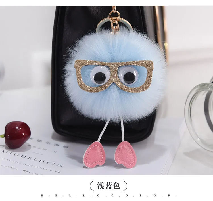 Fluffy Keychain Fur Ball Women Handbags For Bags Glasses Animal Key