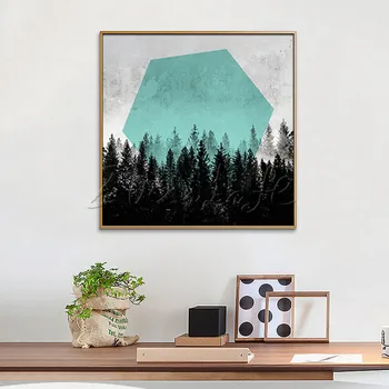 

Poster and print forest ,Nordic modern abstract watercolor on canvas,wall pictures for living room home decor,cuadros art